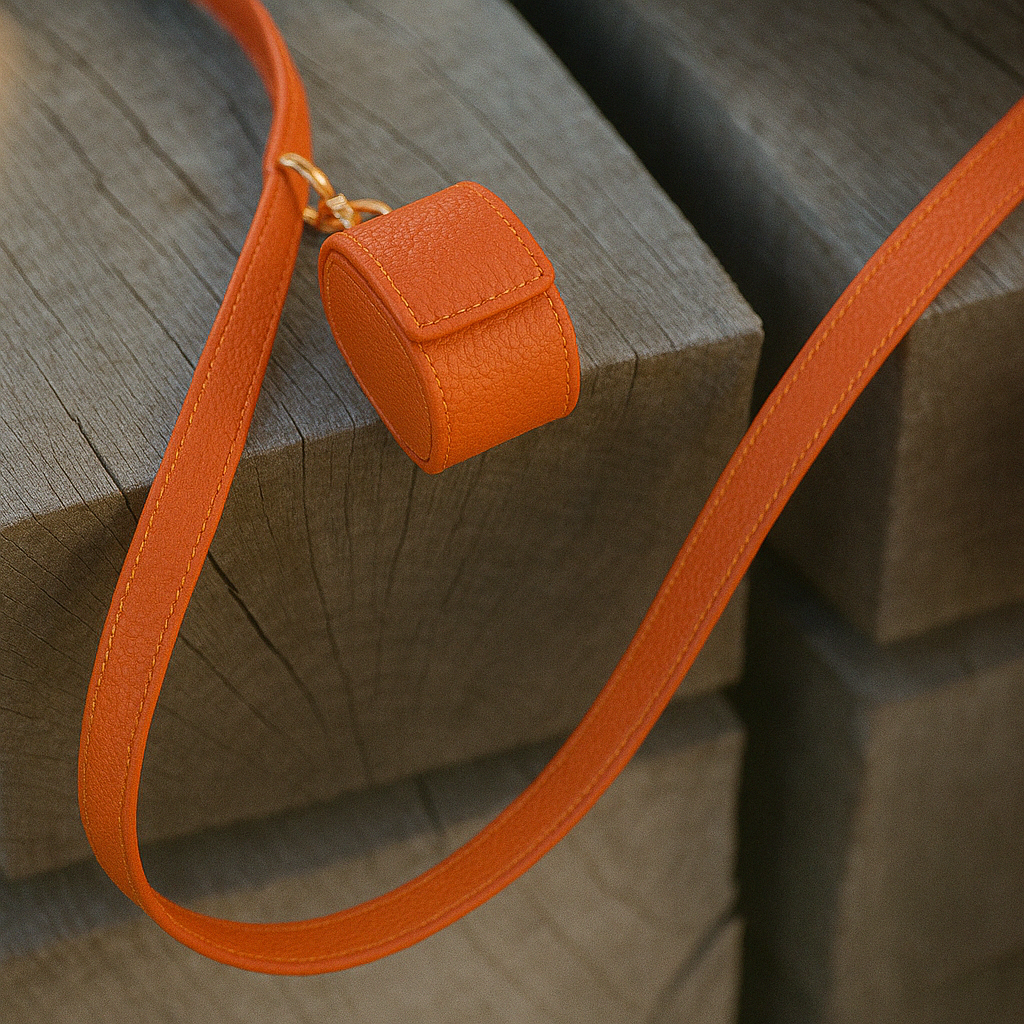 Portabolsas Luxury Cuero Naranja