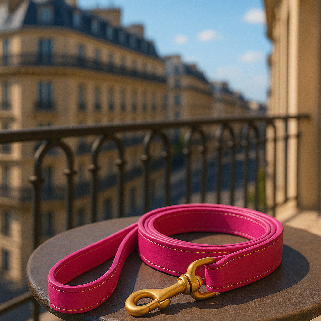 Correa de cuero de alta calidad para perro Colección Chic is Pink