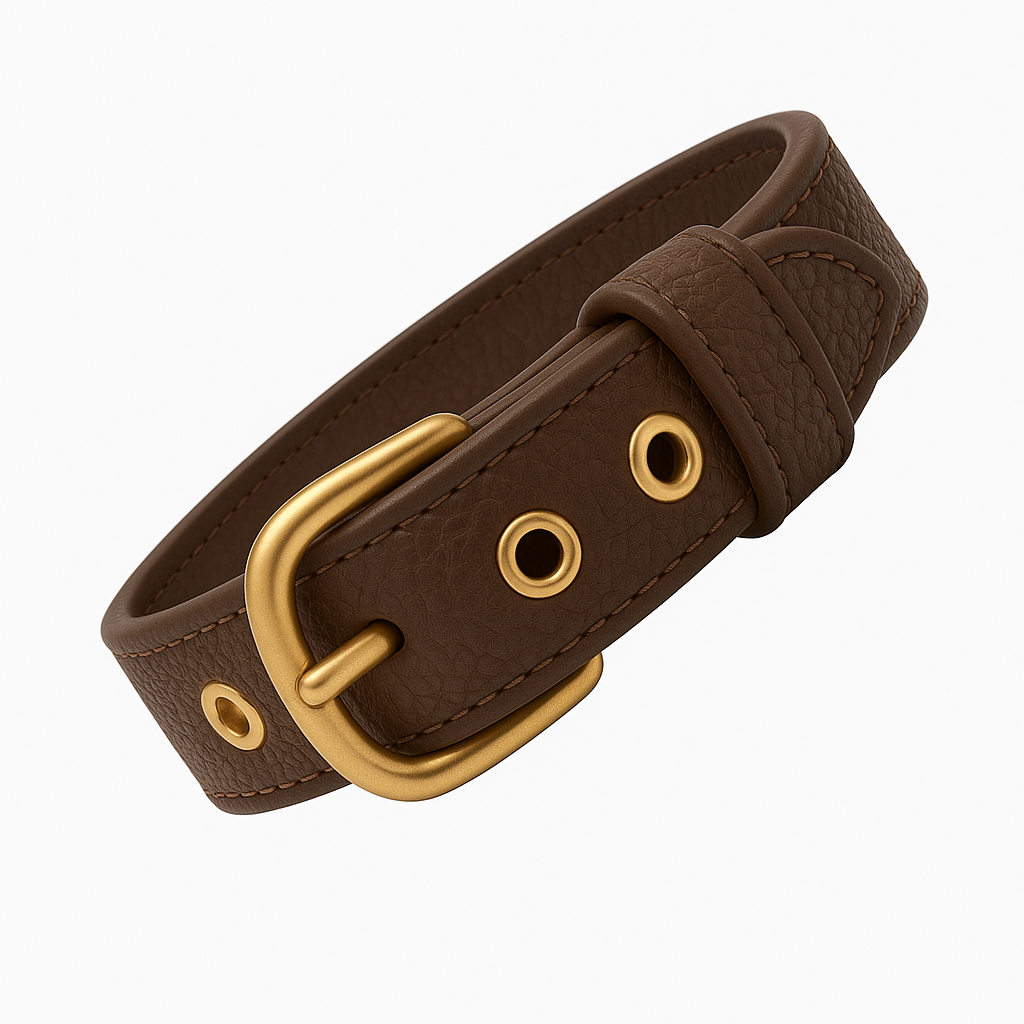 Collar Colección Luxury en cuero Marrón.