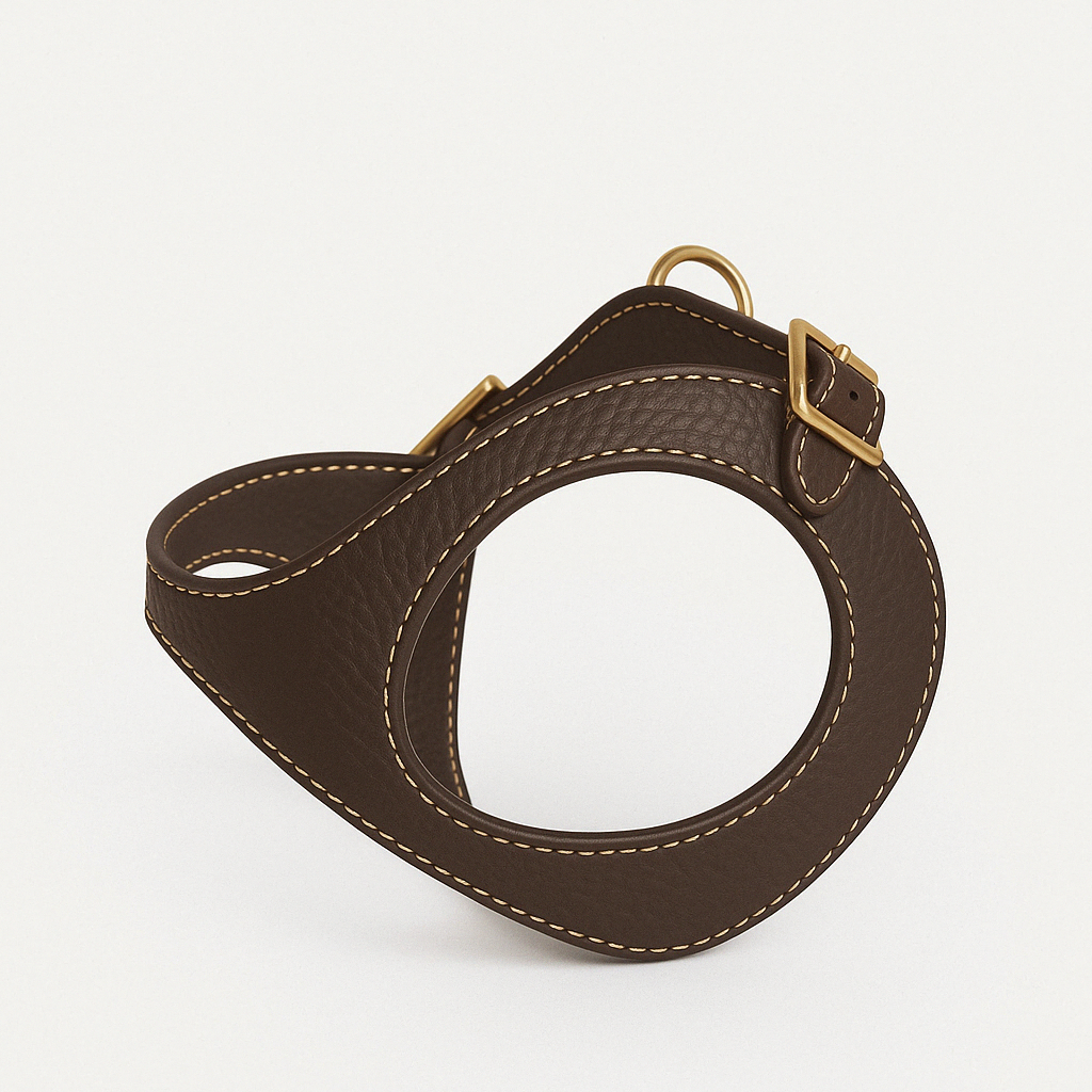 Arnés perro de Cuero Marrón