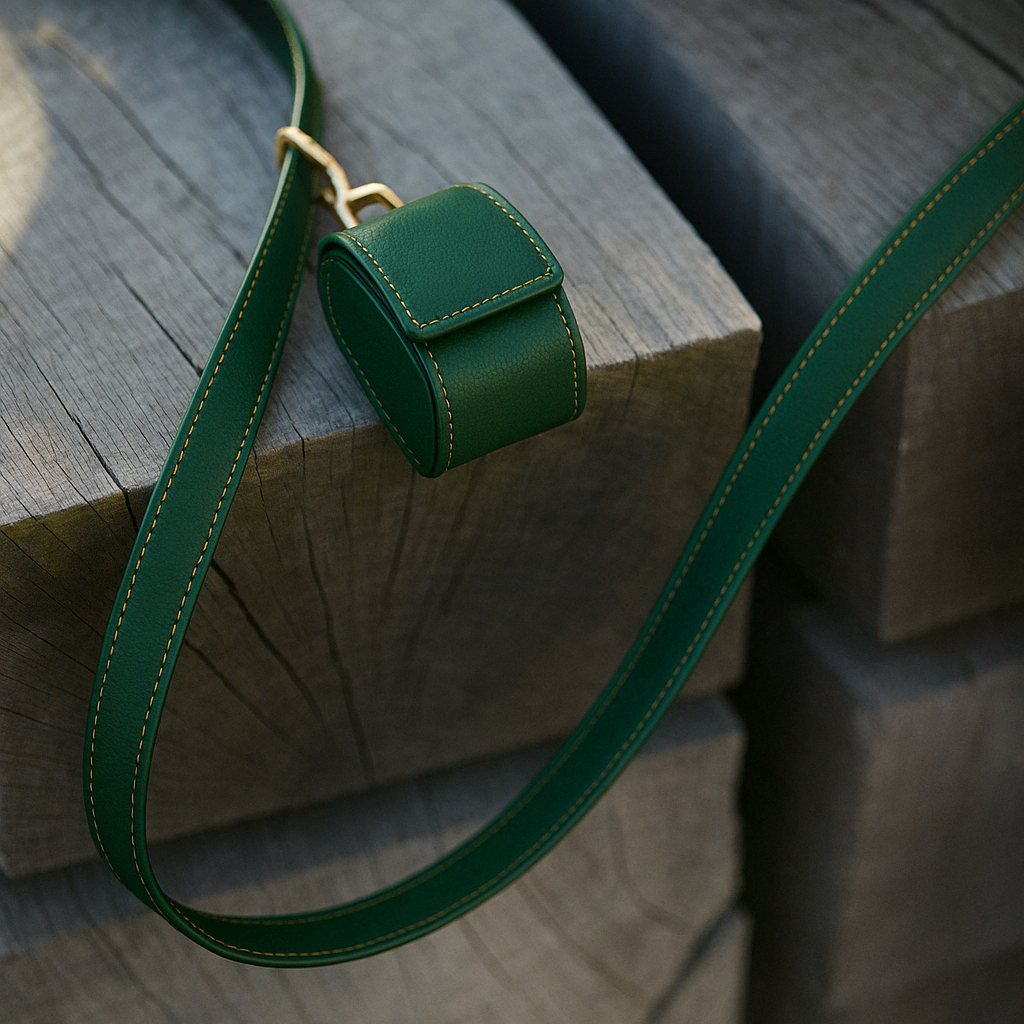 Correa de cuero de cuero Verde.