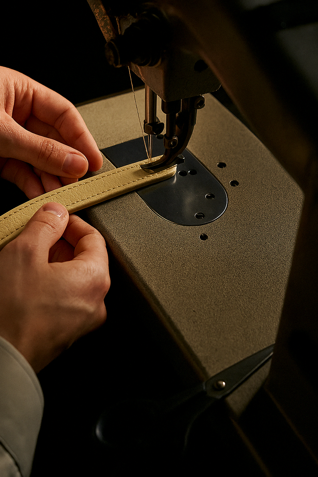 Collar Colección Luxury en cuero Crema.