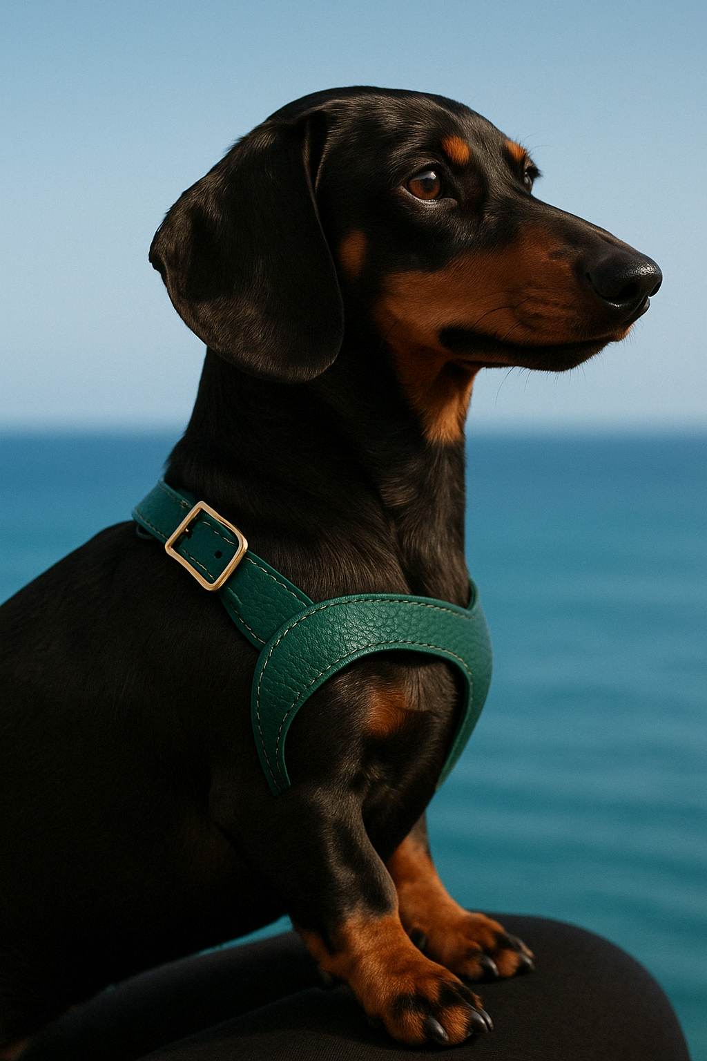 Arnés perro de Cuero Verde