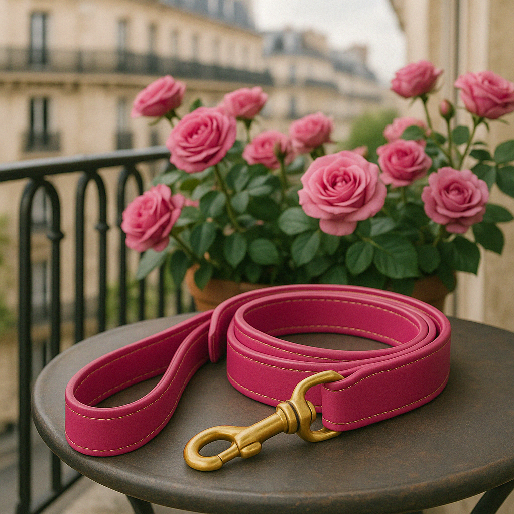 Correa de cuero de alta calidad para perro Colección Chic is Pink