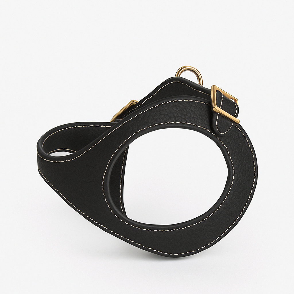 Arnés perro de Cuero Negro