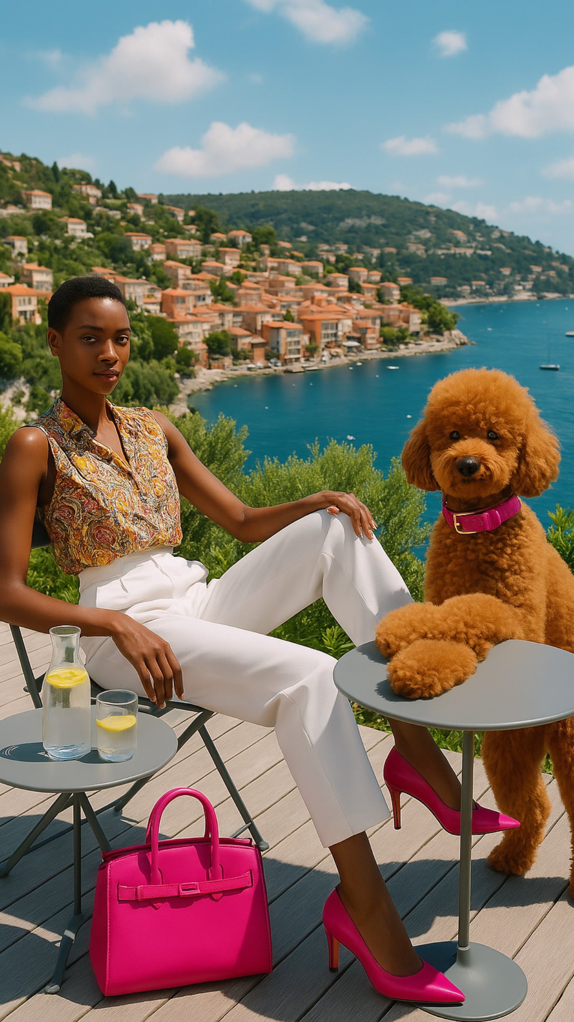 Leather dog collar "Chic is Pink" collection