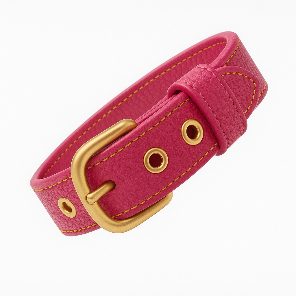 Collar de cuero para perros Cuero Rosa