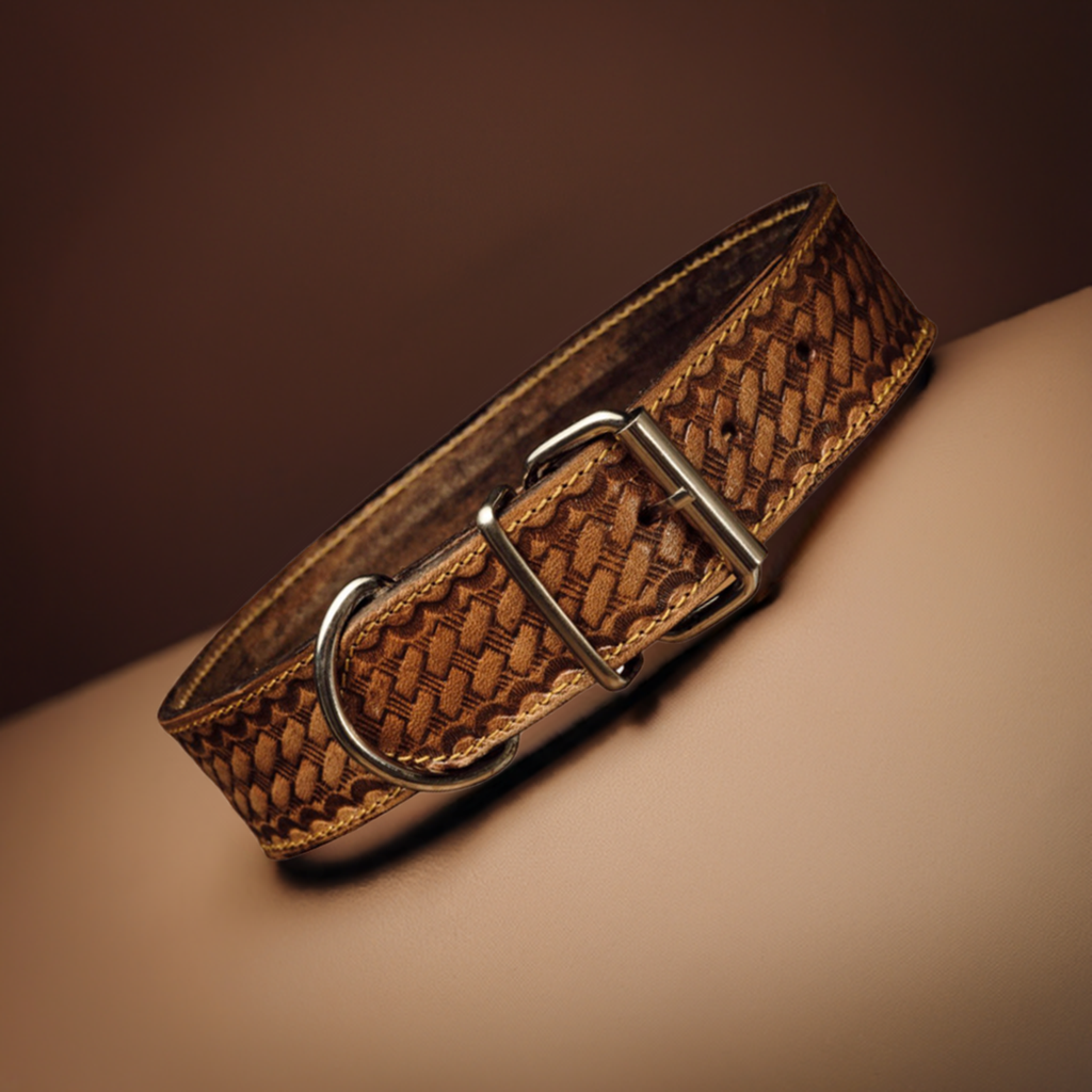 Collar para perros en cuero de vacuno Clasic Helios