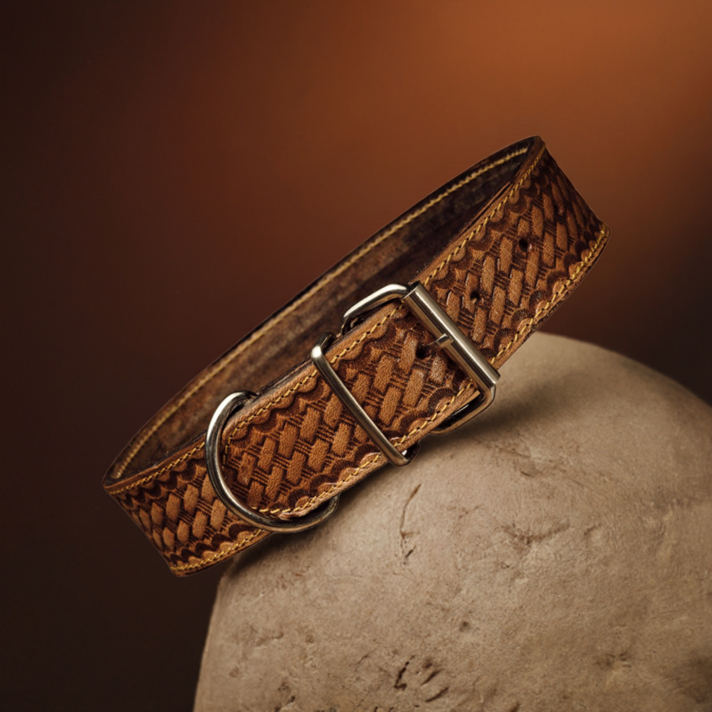 Collar para perros en cuero de vacuno Clasic Helios