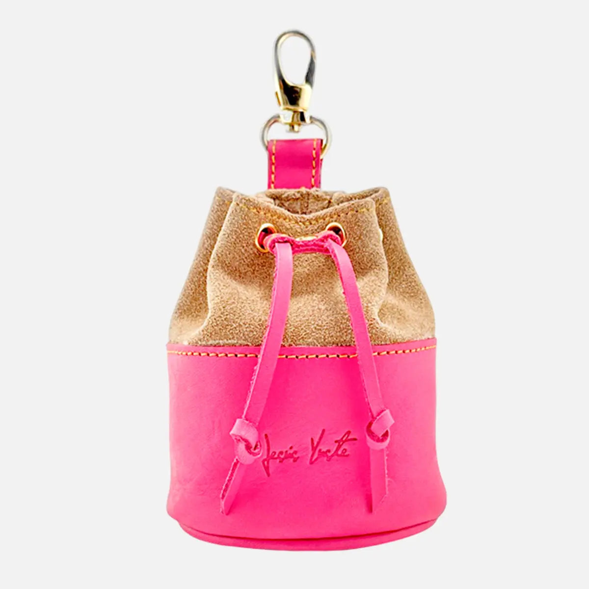 Bolsa de golosinas colección "Chic is Pink" en cuero rosa. 